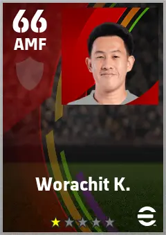 Worachit K. eFootball 2026 player card — 66 OVR AMF