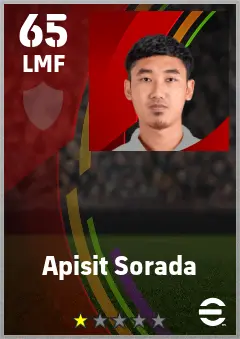 Apisit Sorada eFootball 2026 player card — 65 OVR LMF