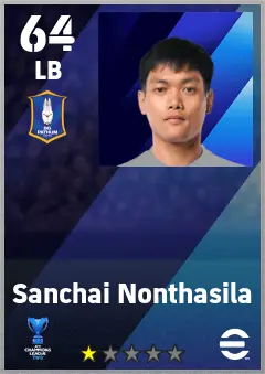 Sanchai Nonthasila eFootball 2026 player card — 64 OVR LB