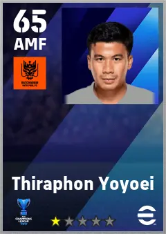 Thiraphon Yoyoei eFootball 2026 player card — 65 OVR AMF