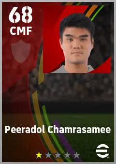 Peeradol Chamrasamee eFootball 2026 player card — 68 OVR CMF