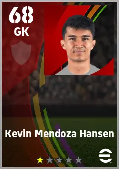 Kevin Mendoza Hansen eFootball 2026 player card — 68 OVR GK