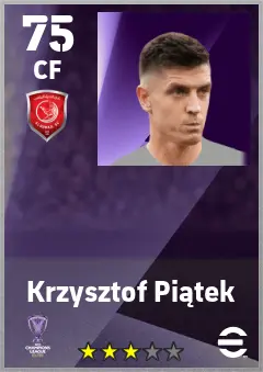 Krzysztof Piatek eFootball 2026 player card — 75 OVR CF