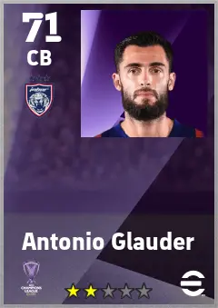 Antonio Glauder eFootball 2026 player card — 71 OVR CB