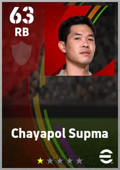 Chayapol Supma eFootball 2026 player card — 63 OVR RB