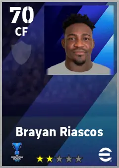 Brayan Riascos eFootball 2026 player card — 70 OVR CF