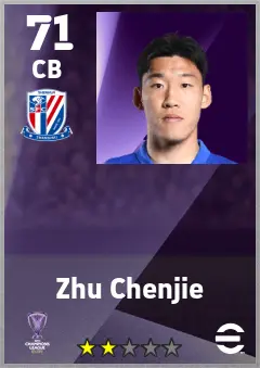 Zhu Chenjie eFootball 2026 player card — 71 OVR CB