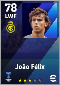 Joao Felix eFootball 2026 player card — 78 OVR LWF