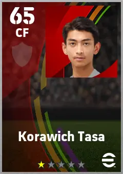 Korawich Tasa eFootball 2026 player card — 65 OVR CF