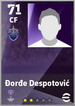 Dorde Despotovic eFootball 2026 player card — 71 OVR CF