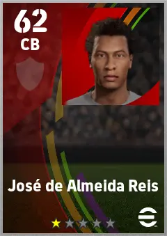 Jose de Almeida Reis eFootball 2026 player card — 62 OVR CB