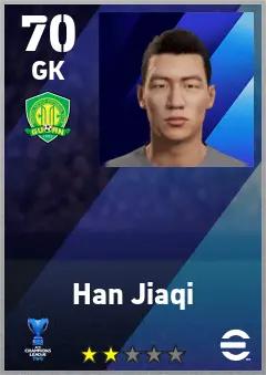 Han Jiaqi eFootball 2026 player card — 70 OVR GK