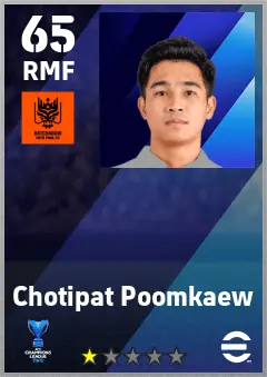 Chotipat Poomkaew eFootball 2026 player card — 65 OVR RMF