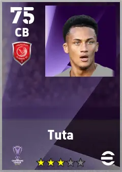 Tuta eFootball 2026 player card — 75 OVR CB
