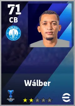 Walber eFootball 2026 player card — 71 OVR CB