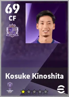 Kosuke Kinoshita eFootball 2026 player card — 69 OVR CF