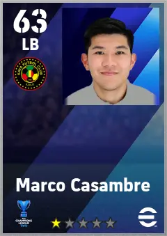 Marco Casambre eFootball 2026 player card — 63 OVR LB