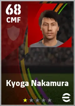 Kyoga Nakamura eFootball 2026 player card — 68 OVR CMF