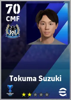 Tokuma Suzuki eFootball 2026 player card — 69 OVR CMF