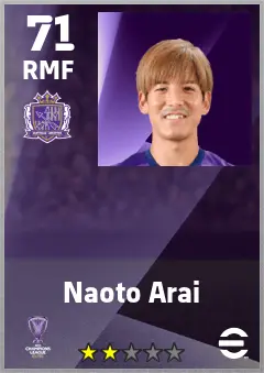 Naoto Arai eFootball 2026 player card — 71 OVR RMF