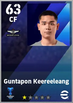 Guntapon Keereeleang eFootball 2026 player card — 63 OVR CF