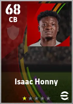 Isaac Honny eFootball 2026 player card — 68 OVR CB