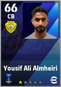 Yousif Ali Almheiri eFootball 2026 player card — 66 OVR CB