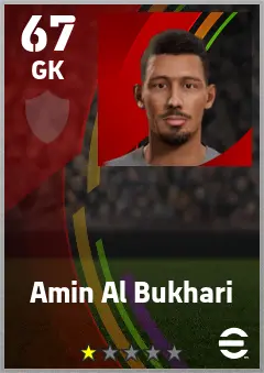 Amin Al Bukhari eFootball 2026 player card — 67 OVR GK