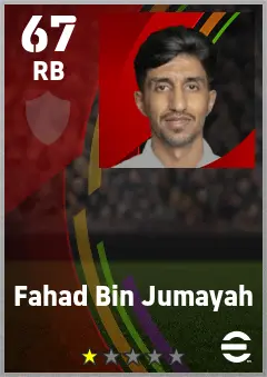 Fahad Bin Jumayah eFootball 2026 player card — 67 OVR RB