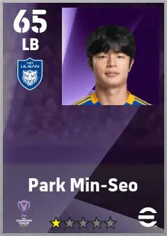 Park Min-Seo eFootball 2026 player card — 65 OVR LB
