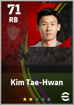 Kim Tae-Hwan eFootball 2026 player card — 71 OVR RB