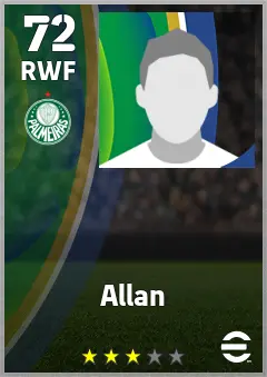 Allan eFootball 2026 player card — 72 OVR RWF