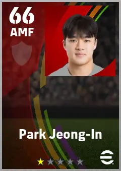 Park Jeong-In eFootball 2026 player card — 66 OVR AMF