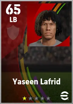 Yaseen Lafrid eFootball 2026 player card — 65 OVR LB