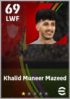 Khalid Muneer Mazeed eFootball 2026 player card — 69 OVR LWF