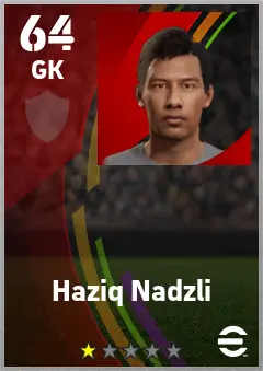 Haziq Nadzli eFootball 2026 player card — 64 OVR GK