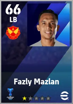 Fazly Mazlan eFootball 2026 player card — 66 OVR LB