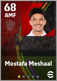 Mostafa Meshaal eFootball 2026 player card — 68 OVR AMF