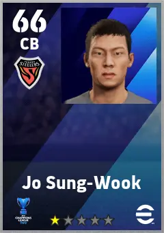 Jo Sung-Wook eFootball 2026 player card — 66 OVR CB