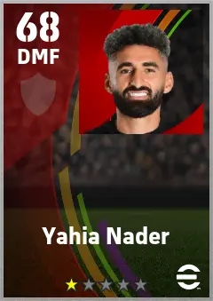 Yahia Nader eFootball 2026 player card — 68 OVR DMF