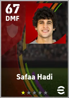 Safaa Hadi eFootball 2026 player card — 67 OVR DMF