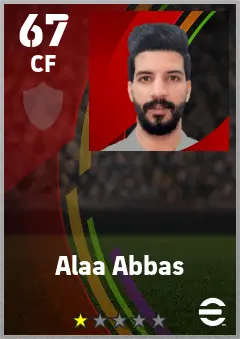 Alaa Abbas eFootball 2026 player card — 67 OVR CF