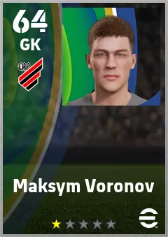 Maksym Voronov eFootball 2026 player card — 64 OVR GK