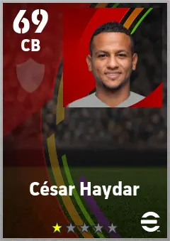 Cesar Haydar eFootball 2026 player card — 69 OVR CB