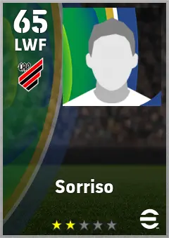 Sorriso eFootball 2026 player card — 65 OVR LWF