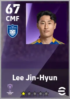 Lee Jin-Hyun eFootball 2026 player card — 67 OVR CMF
