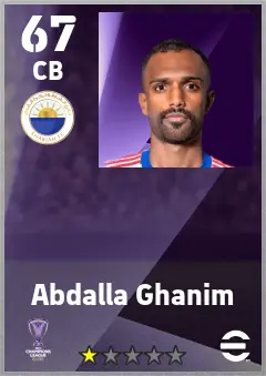 Abdalla Ghanim eFootball 2026 player card — 67 OVR CB