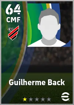 Guilherme Back eFootball 2026 player card — 64 OVR CMF