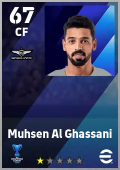 Muhsen Al Ghassani eFootball 2026 player card — 67 OVR CF
