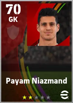 Payam Niazmand eFootball 2026 player card — 70 OVR GK